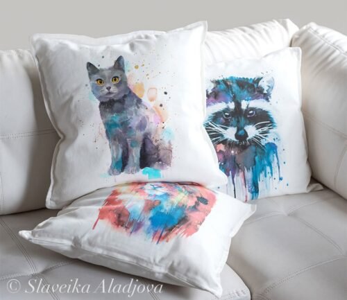 Chartreux cat pillow cover