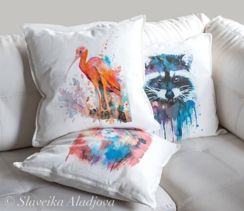 Scarlet Ibis art Pillow cover