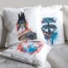 Ornate hawk-eagle art Pillow cover
