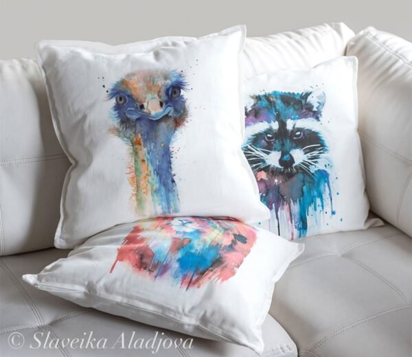 Ostrich art Pillow cover