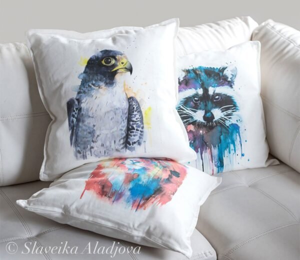 Peregrine Falcon art Pillow cover Peregrine Falcon art Pillow cover