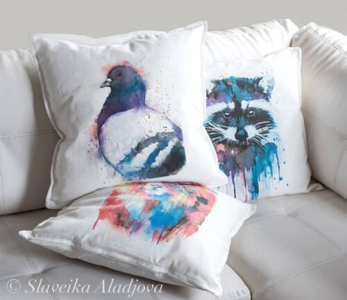 Pigeon art Pillow cover