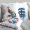 Red grouse art Pillow cover