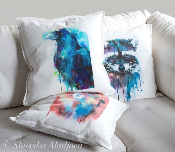 Raven art Pillow cover