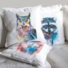 Horned Owl art Pillow cover