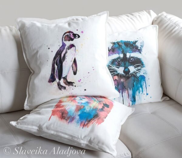 Humboldt penguin art Pillow cover