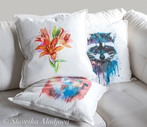 Lilium flower art pillow cover