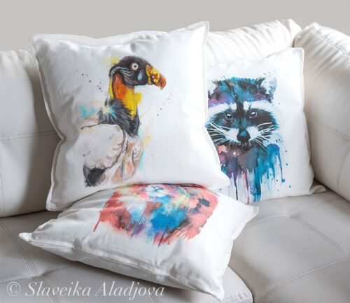 King vulture art Pillow cover