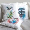 Long-tailed tit art Pillow cover