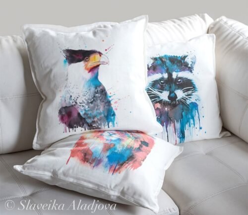 Northern Crested Caracara art Pillow cover