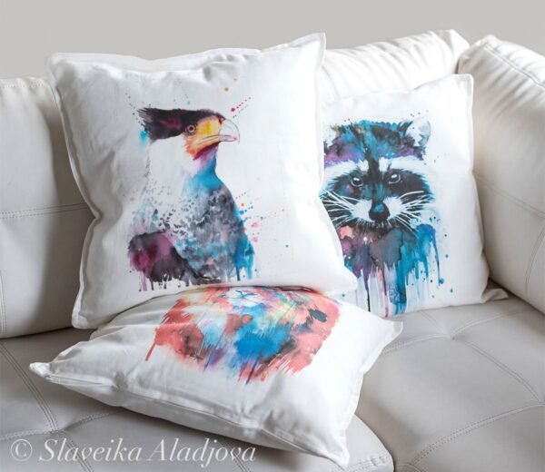Northern Crested Caracara art Pillow cover