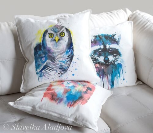 Northern hawk-owl art Pillow cover