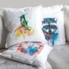 Green-crowned plover-crest hummingbird art Pillow cover