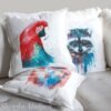 Green-winged macaw art Pillow cover Green-winged macaw art Pillow cover