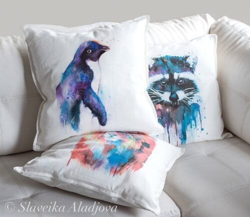 Adelie penguin art Pillow cover