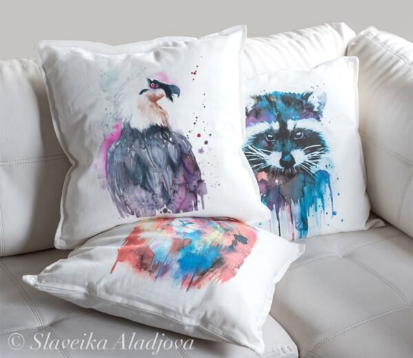 Bearded vulture art Pillow cover Bearded vulture art Pillow cover