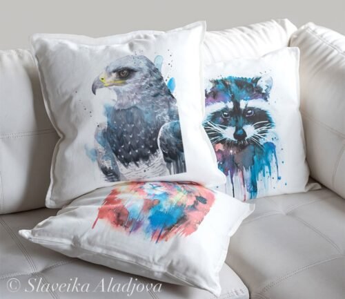 Black-chested buzzard-eagle art Pillow cover