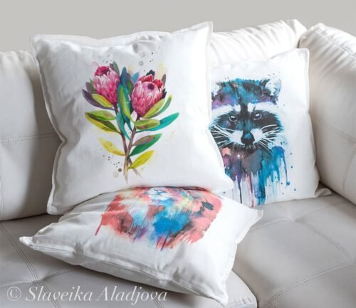 Protea Pink Ice art pillow cover