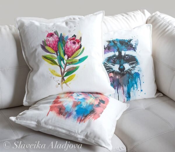 Protea Pink Ice art pillow cover