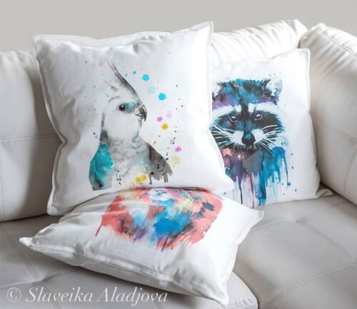 Cockatiel parrot art Pillow cover