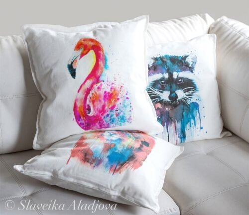 Flamingo art Pillow cover