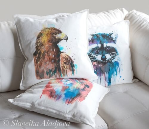Golden Eagle art Pillow cover