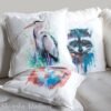 Great blue heron art Pillow cover Great blue heron art Pillow cover