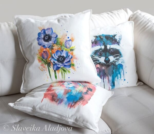 Anemone Flower art pillow cover