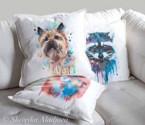 Cairn Terrier art pillow cover