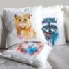 Cat art pillow cover