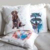Chocolate Labrador art pillow cover