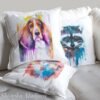 Basset art pillow cover