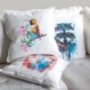 Rufous hummingbird art Pillow cover