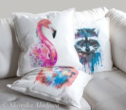 Pink Flamingo art Pillow cover