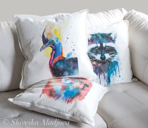 Cassowary bird art Pillow cover