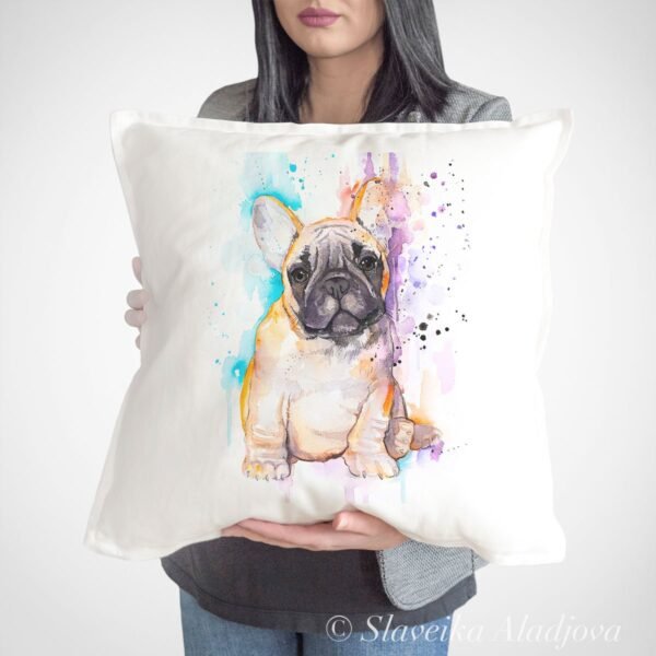 Fawn French Bulldog pillow cover