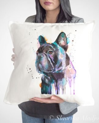 French Bulldog art pillow cover