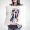 Blue Great Dane art pillow cover