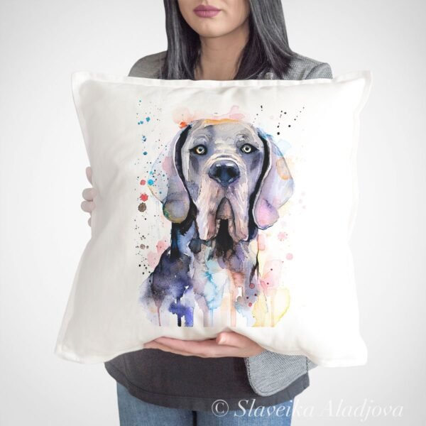 Blue Great Dane art pillow cover