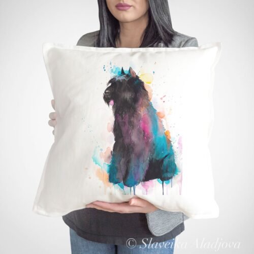 Bouvier des Flandres art pillow cover