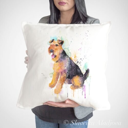 Welsh Terrier art pillow cover