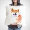 Red Shiba Inu art pillow cover