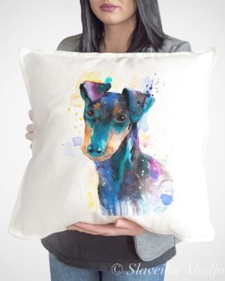 Manchester Terrier art pillow cover