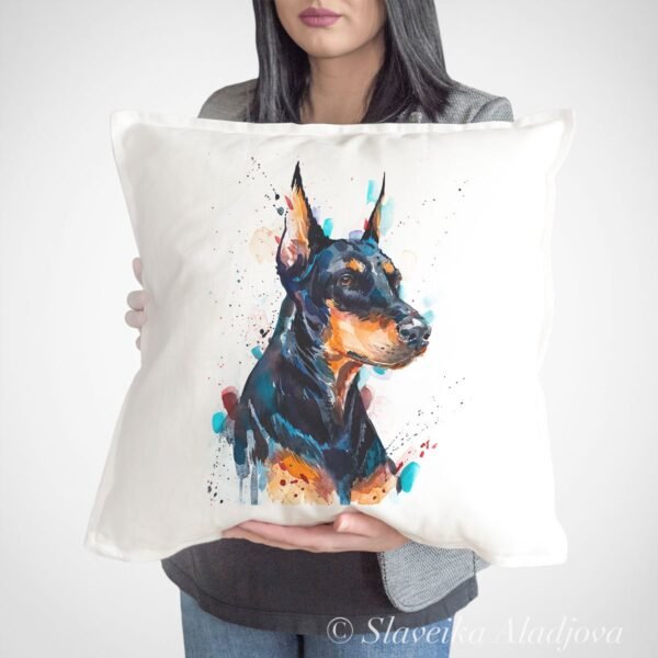 Doberman art pillow cover Doberman art pillow cover