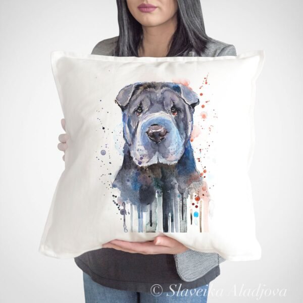 Shar Pei art pillow cover