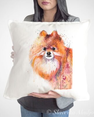 Pomeranian art pillow cover