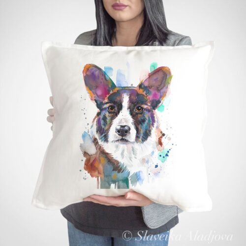 Cardigan Welsh Corgi art pillow cover