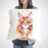 Maine Coon Cat Red Tabby art pillow cover