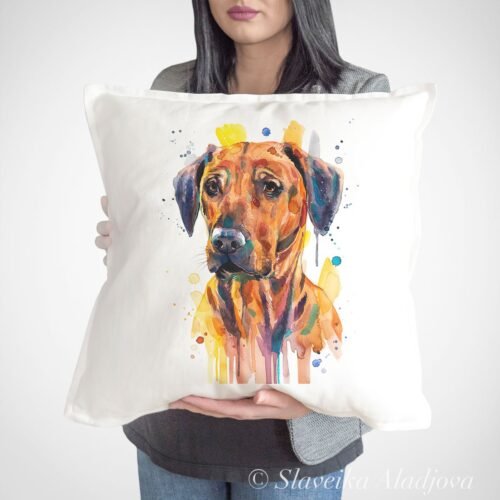 Rhodesian Ridgeback art pillow cover