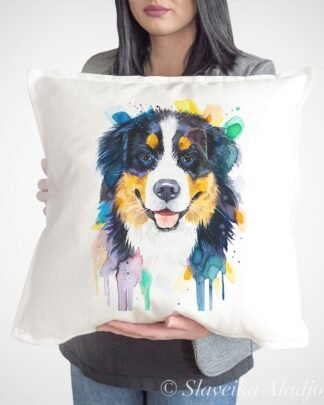 Bernese Mountain Dog art pillow cover